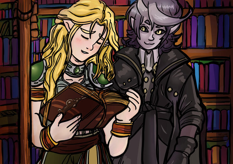 Together in the Library: Saiyah &amp; Nyx